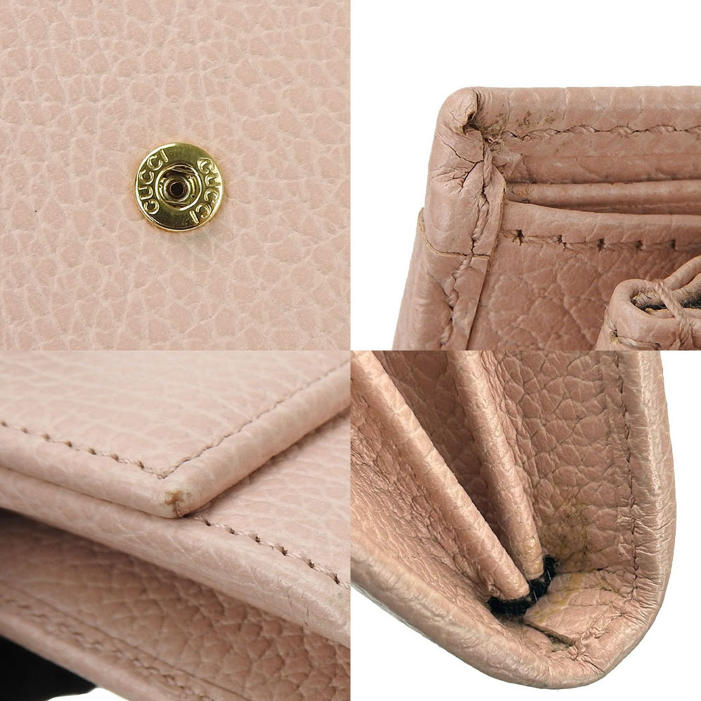 GUCCI bi-fold long wallet 456116 GG Marmont leather pink accessory ladies - Picture 6 of 8